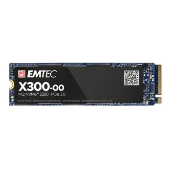 Памет SSD 1TB, EMTEC X300, NVMe PCIe M.2 2280, скорост на четене и запис до 3000MB/s, скорост на запис до 2500 MB/s | JAR Computers Памет SSD 1TB EMTEC X300
