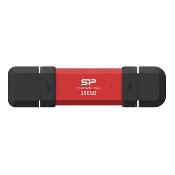 Памет SSD 250GB, Silicon Power UC3S72 Red, USB-A + USB-C, скорост на четене до 1050MB/s, скорост на запис до 850MB/s | JAR Computers Памет SSD 250GB Silicon Power UC3S72 Red