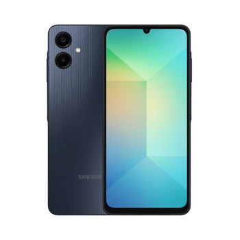 Смартфон Samsung Galaxy A06 (черен), поддържа 2 SIM карти, 6.7" (17.01 cm) HD+ PLS дисплей, осемядрен Mediatek Helio G85 2 GHz, 6GB RAM, 128GB Flash памет (+microSD слот), 50 + 2 & 8 MPix камери, Android | JAR Computers Samsung Galaxy A06 128GB/6GB Black SM-A065FZKHSEE