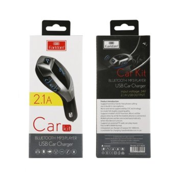 FM Трансмитер Earldom M25, Bluetooth, USB, 3.4A, сив | JAR Computers DF17279 FM Трансмитер, Earldom, M25