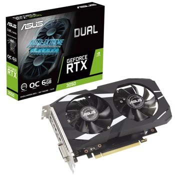 Видео карта Nvidia GF RTX 3050, 6GB, Asus Dual, OC, PCI-E 4.0, 6GB, GDDR6, 96-bit, DisplayPort, HDMI, DVI-D | JAR Computers Asus Dual GeForce RTX 3050 OC 6GB 90YV0K60-M0NA00