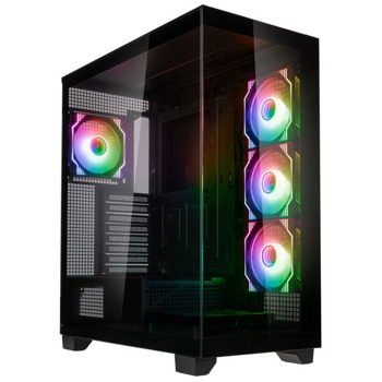 Кутия Kolink Unity Arena ARGB, E-ATX/ATX/Micro-ATX/Mini-ITX, 1x USB-C, 1x USB 3.0 Type-A, с прозорец, 4x 120mm ARGB вентилатори, черна, без захранване | JAR Computers Kolink Unity Arena ARGB Black GEKL-133