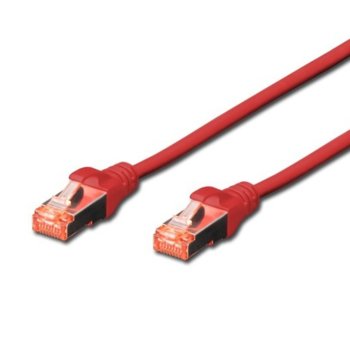 Пач кабел Cat.6 0.25m SSTP червен Assmann