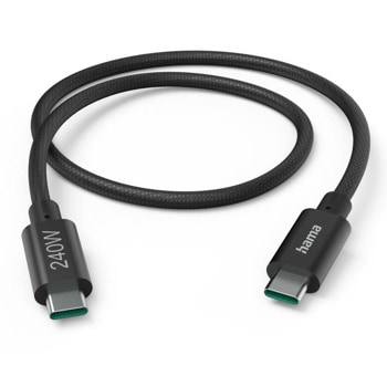 Кабел HAMA-201702, от USB-C(м) към USB-C(м), 1.5m, 240W, черен | JAR Computers HAMA 201702