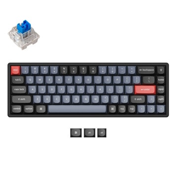 КлавиатураKeychron K6 Pro 65% (K6P-J2), механична, K Pro Mechanical Blue суичове, безжична, гейминг, RGB подсветка, Aluminium Frame, черна, USB, Bluetooth | JAR Computers Keychron K6 Pro 65% K6P-J2