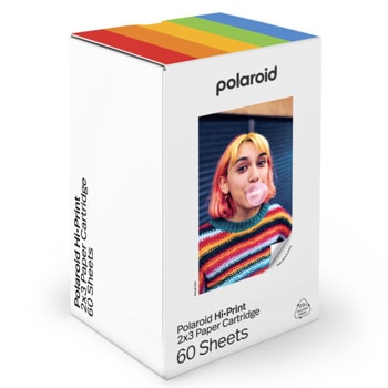 Фотохартия Polaroid Hi Print 2x3 Cardridge - 60 Sheets, за Polaroid Hi-Print принтер, 2.1 x 3.4" (54 x 86 mm), залепващ гръб, 60 листа | JAR Computers Polaroid Hi Print 2x3 Cardridge - 60 Sheets