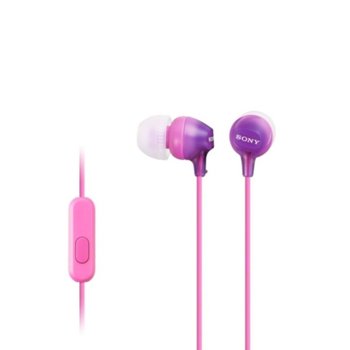 Слушалки Sony MDR-EX15AP, тип "тапи", 9mm драйвери, розови | JAR Computers Sony Headset MDR-EX15AP pink