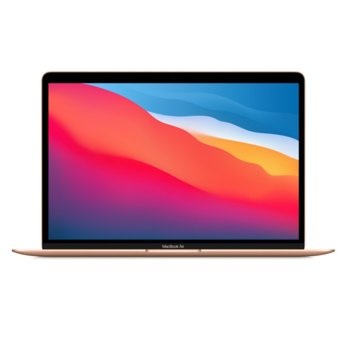 Лаптоп Apple MacBook Air 13.3 (Z12A000K1)(златист), осемядрен Apple M1 3.20 GHz, 13.3" (33.78 cm) Retina IPS LED-Backlit Display, (Thunderbolt 3), 8GB, 256GB SSD, 2x Thunderbolt 3, macOS | JAR Computers Apple MacBook Air 8/256GB BG Gold