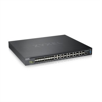 Суич ZyXEL XS3800-28, 10Gbps, 28 порта, 4x 100M/1G/2.5G/5G/10G Ethernet (RJ-45), 8x Multi-Gigabit combo (100M/1G/2.5G/5G/10G) RJ-45/SFP+, 16x 10-Gigabit SFP+ | JAR Computers ZyXEL XS3800-28