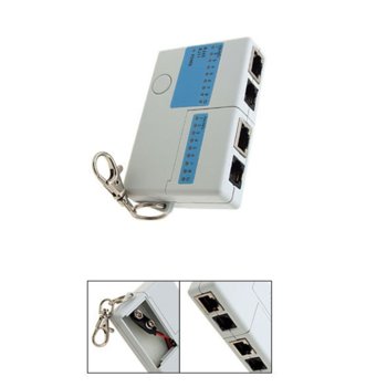 Тестер за кабели ESTILLO, RJ11, RJ45, мини, захранвано от една 9V батерия, LAN Tester image