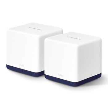 Мрежеста система Mercusys Halo H50G(2-pack), 1900Mbps, 2.4GHz (600Mbps)/ 5 GHz (1300Mbps), Wireless AC, 3x 10/100/1000 WAN/LAN, 2 бр. | JAR Computers Mercusys Halo H50G(2-pack)