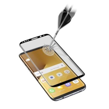 Протектор от закалено стъкло /Tempered Glass/, Cellular Line Second Glass Ultra Curved, за Samsung S8 Plus, прозрачен с черна рамка | JAR Computers Cellular Line Second Glass Ultra Curved S8 Plus