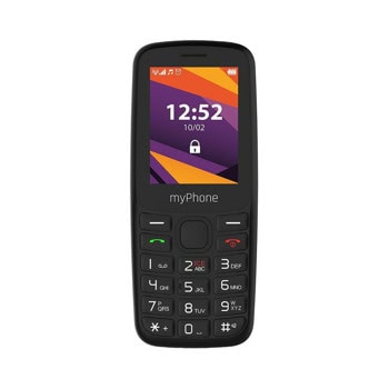 Мобилен телефон MyPhone 6410 (черен), поддържа 2 SIM карти, 2.4" (6.09 cm) TFT дисплей, Unisoc T107, 64MB RAM, 128MB Flash памет (+ microSD), 0.3 MPix камера | JAR Computers MyPhone 6410 Black