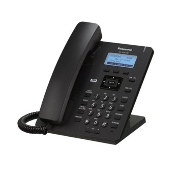 Стационарен телефон Panasonic KX-HDV130, указател за 500 контакта, 2.3“ LCD дисплей, трансфер на разговори, черен image