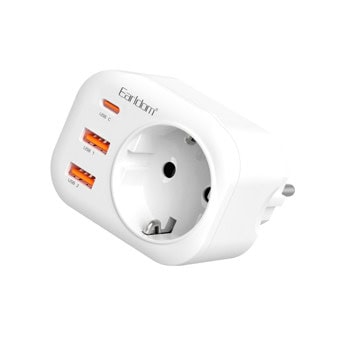 Разклонител Earldom ES-SC18, 1 гнездо, 1x USB-C, 2x USB-A, бял | JAR Computers Earldom ES-SC18