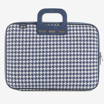 Чанта за лаптоп Bombata Pied de poule Blue, до 16" (40.64 cm), италиански дизайн, тапицерия от плат, синя | JAR Computers Bombata Pied de poule 15.6 - 16 blue E00842-11