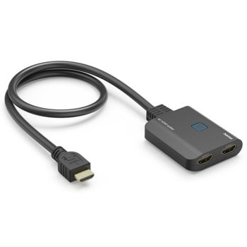 HDMI сплитер HAMA 205284, от 1x HDMI(м) към 2x HDMI(ж), до 4К(3840x2160@30Hz) резолюция | JAR Computers HAMA 205284