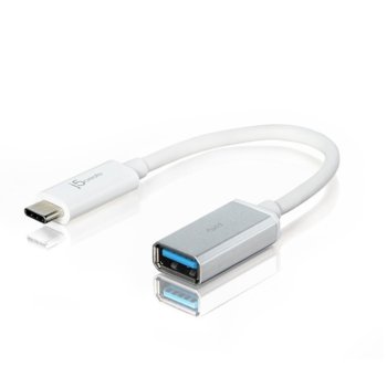 Кабел j5create JUCX05, от USB 3.1 Type C (м) към USB-A (ж), бял | JAR Computers j5create JUCX05, USB-C 3.1 м - USB-A ж 5Gb/s