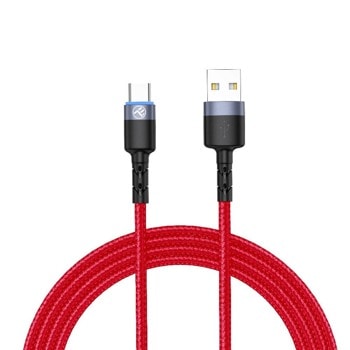 Кабел Tellur TLL155334, от USB A(м) към USB C(м), 1.2m, червен | JAR Computers Tellur TLL155334