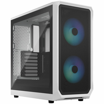 Кутия Fractal Design Focus 2 RGB White, ATX/mATX/mITX, 2x USB 3.0, прозорец, бяла, без захранване | JAR Computers Fractal Design Focus 2 RGB White FD-C-FOC2A-04