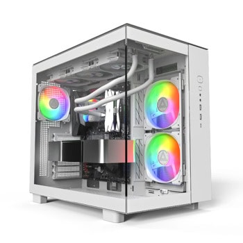Кутия Montech King 65 Pro, ATX/microATX/Mini-ITX, 2x USB 3.0, 2x 140mm ARGB вентилатора, 1x 120mm ARGB вентилатор, с прозорец, бяла, без захранване | JAR Computers Montech King 65 Pro White