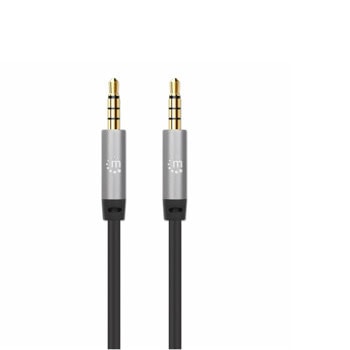 Кабел Manhattan 355988, от Jack 3.5mm(м) към Jack 3.5mm(м), 1m, черен | JAR Computers кабел manhattan 355988