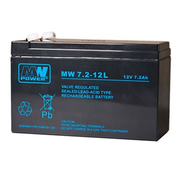 Акумулаторна батерия MW 7.2-12/MW 7.2-12L, 12V, 7.2Ah, AGM, F1/F2 конектори | JAR Computers MW 7.2-12 / MW 7.2-12L