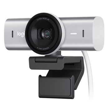 Уеб камера Logitech MX Brio 4K Ultra HD, Ultra HD (3840x2160@30fps), 8.5MP Sony STARVIS, 4x digital zoom, USB-C, сива | JAR Computers уеб камера mx brio 4k ultra hd 960-001554 pale gra
