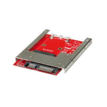 Преходник (mounting bracket) Roline 11.03.1567, от mSATA SSD към 2.5" SATA 22-pin, сребрист | JAR Computers Roline 11.03.1567