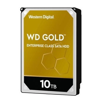 Твърд диск 10TB WD Gold Enterprise, SATA 6GB/s, 7200 rpm, 256MB, 3.5" (8.89 cm) | JAR Computers Western Digital 10TB Gold SATA III WD102KRYZ