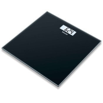 Цифров кантар Beurer GS 10 Glass scale black, капацитет 180 кг, LCD дисплей, с включена батерия, черен image