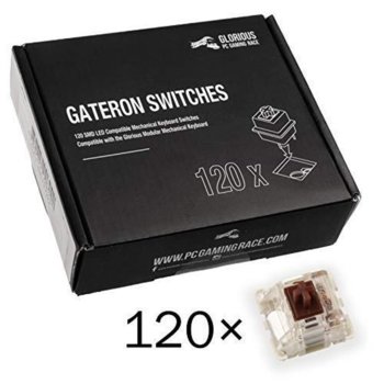 Суичове за механична клавиатура Glorious Gateron Brown 120 броя, кафяви image