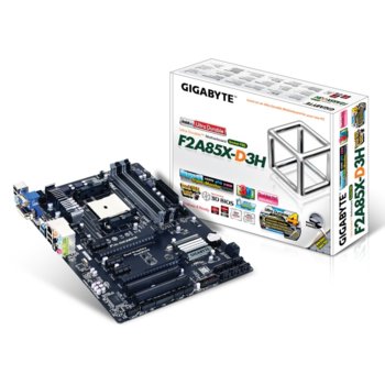 Дънна платка Gigabyte F2A85X-D3H, AMD A85X, FM2, DDR3, 2x PCI-E (CF) (HDMI & DVI), SB7.1, Lan1000, 8xSATA 6Gb/s RAID 0,1, 5, 10, 4xUSB3.0, ATX | JAR Computers Gigabyte F2A85X-D3H