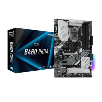 Дънна платка Asrock B460 PRO4 (Refurbished), B460, LGA1200, DDR4, PCI-E 3.0, (HDMI&D-Sub), CFX, SATA 6Gb/s, 2x M.2 Socket, 1x USB 3.2 Gen1 Type-C, ATX, bulk | JAR Computers Asrock B460 PRO4