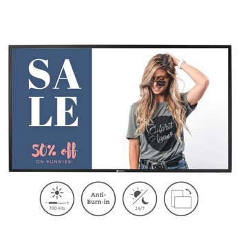 Публичен дисплей AG Neovo PD-65Q, 64.5" (163.83 cm) 4K/UHD LED дисплей, DisplayPort, HDMI, DVI-I, USB, LAN | JAR Computers AG Neovo PD-65Q