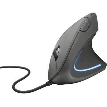 Мишка TRUST Verto Ergonomic, безжична, USB, оптична (1600 dpi), ергономичен дизайн, черна image