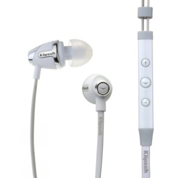 Слушалки Klipsch Image S4i II, бели, тип "тапи", микрофон, оптимизирани за iPhone/iPod/iPad | JAR Computers Klipsch Image S4i II headphones for iPhone/iPod