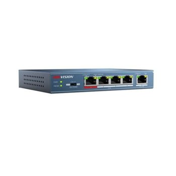 Суич HikVision DS-3E0105P-E/M, 100Mbps, 4 x 100M PoE, 1x 100M Ethernet | JAR Computers HikVision DS-3E0105P-E/M