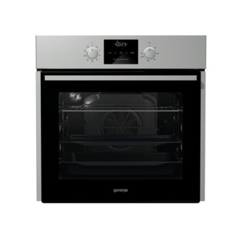 Фурна за вграждане GORENJE BO 635 E30 X, клас А, 67 л., 2700 W, механично управление, SilverMatte емайл, AquaClean, GentleClose затваряне, сива | JAR Computers GORENJE BO 635 E30 X