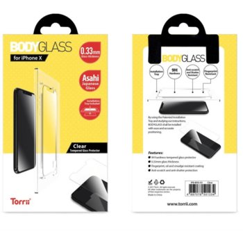Протектор от закалено стъкло /Tempered Glass/ Тorrii BodyGlass IP8-BDG-03, Apple iPhone XS, iPhone X | JAR Computers Torrii BodyGlass за iPhone XS iPhone X