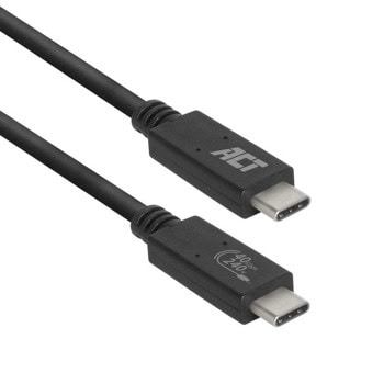 Кабел ACT AC7451, от USB C(м) към USB C(м), 0.8m, 240W, черен | JAR Computers ACT AC7451