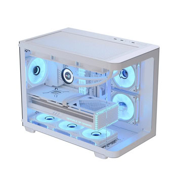 Кутия AeroCool P300C-G-WT-v1 бяла