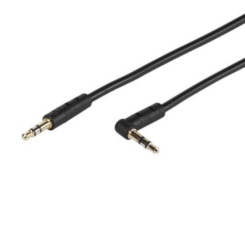 Кабел Vivanco 41137, 3.5mm Jack(м) към 3.5mm Jack(м)(пречупен), 1.5m, черен | JAR Computers Vivanco 41137 3.5mm Jack(м) към 3.5mm Jack(м) 1.5m