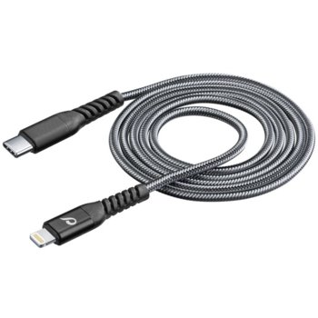 Кабел Tetra Force, USB-C към Lightning, 1.2m, сребрист | JAR Computers Усилен кабел Tetra Force USB-C към Lightning