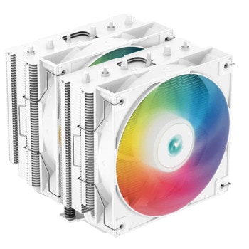 Охлаждане за процесор DeepCool AG620 White ARGB, съвместимост със сокети Intel LGA 2066/2011-v3/2011/1700/1200/1151/1150/1155 & AMD AM5/AM4 | JAR Computers DeepCool AG620 White ARGB R-AG620-WHANMN-G-2