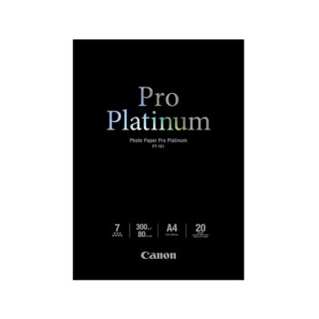 Фотохартия Canon Pro Platinum PT-101 за InkJet A4 принтери, A4, 300 g/m2, гланцирани, 20 листа image