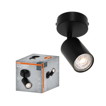 ledvance led spot elemental 1xgu10 round black