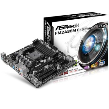 Дънна платка ASRock FM2A88M Extreme4+ R2.0, AMD A88X (Bolton-D4), FM2(+), DDR3, PCI-E (HDMI&DVI)(CFX), 8x SATA 6Gb/s, 2x USB 3.0, Micro ATX | JAR Computers ASRock FM2A88M Extreme4+ R2.0