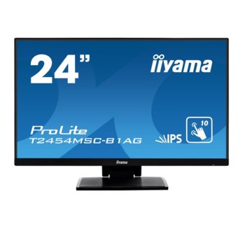 Дисплей Iiyama T2454MSC-B1AG, тъч дисплей, 23.8" (60.45 cm), Full HD, HDMI, VGA, USB image