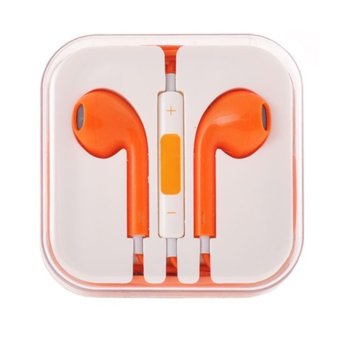 Earpods with remote and mic orange